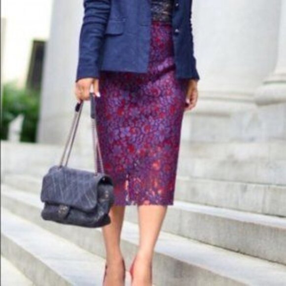 Zara Dresses & Skirts - Zara Woman Lace Overlay Pencil Skirt Sz M